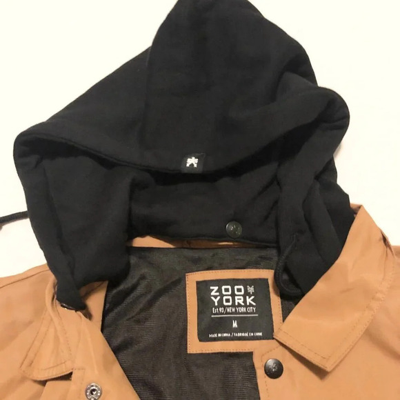 Zoo York Mens Jacket Size Medium Button Up Removable Hood - Picture 2 of 16